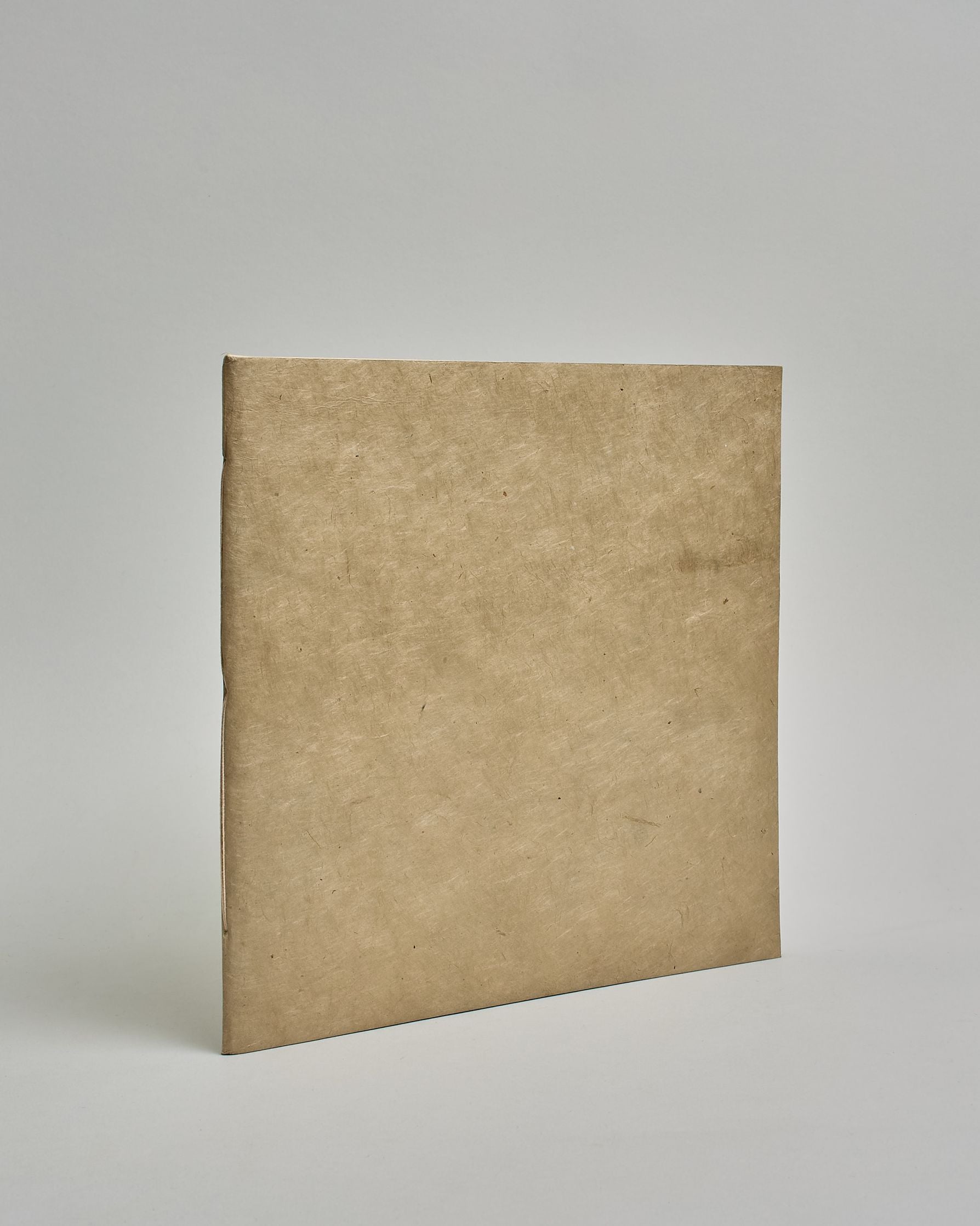 Ein Quadratisches Fotoalbum oder Gästebuch mit Softcover einfärbig in beige.