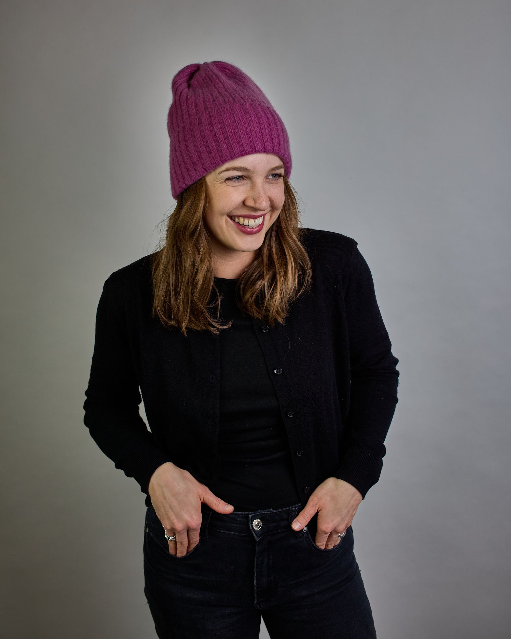 Altlila Kaschmir Ripp-Haube mit Umschlag #2