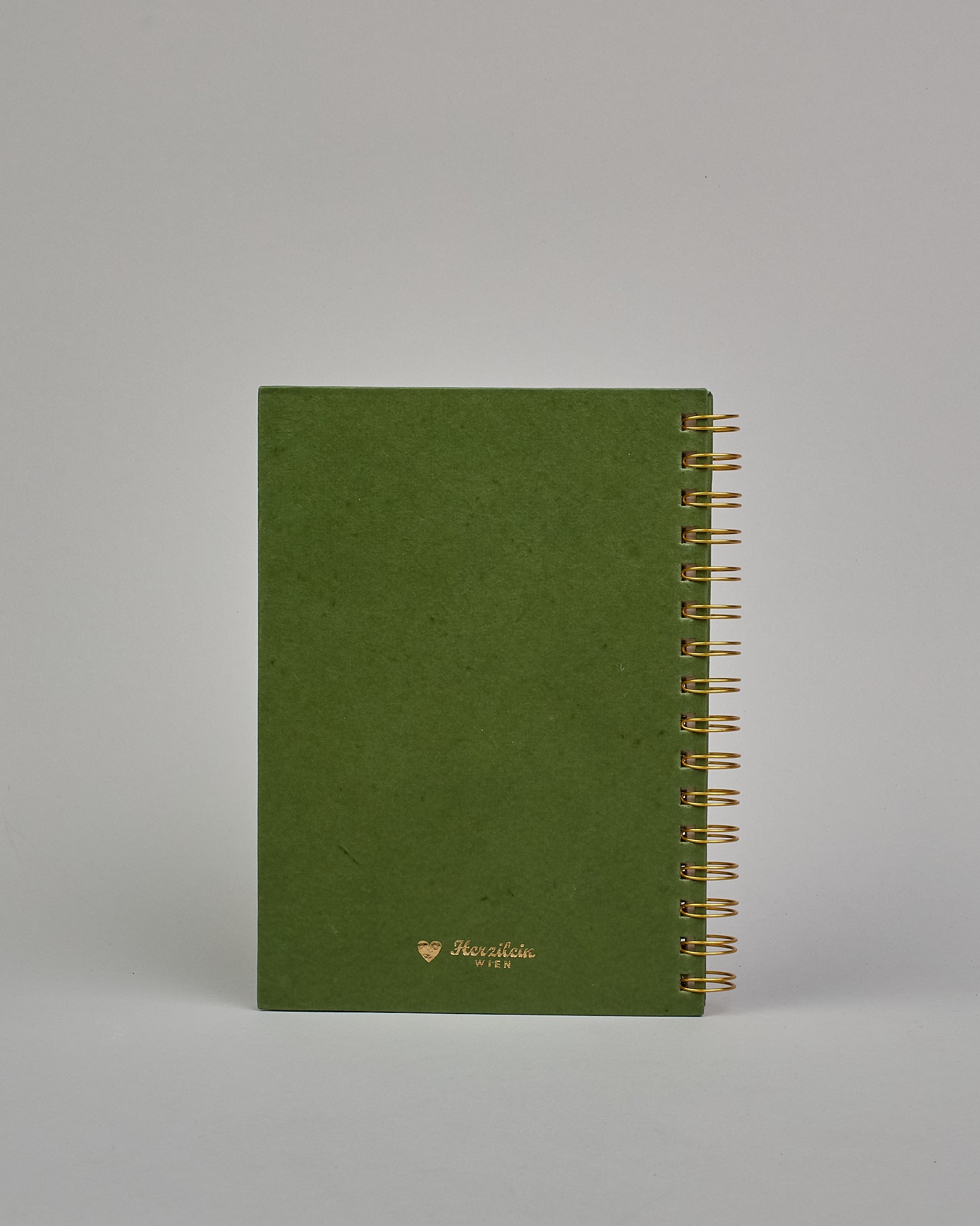 Spiral-Kochbuch mit goldender Spiralbindung, das Cover ist grün und hat eine goldene Prägung die einen Kochtopf darstellt mit Gemüse, drüber steht ebenso in gold Rezepte #2