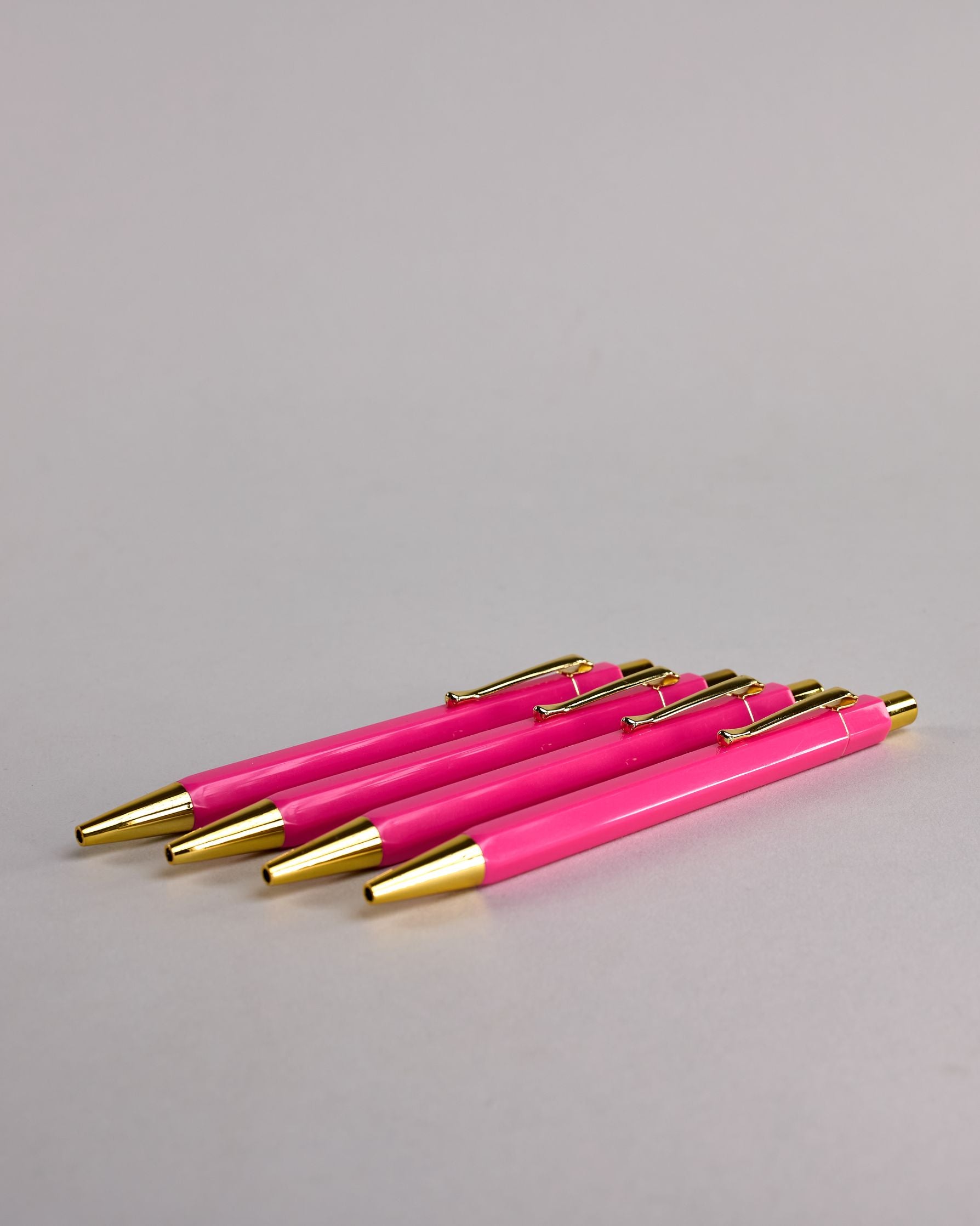 Pinker Kugelschreiber mit goldenem Clips und goldenem Druckknopf #3