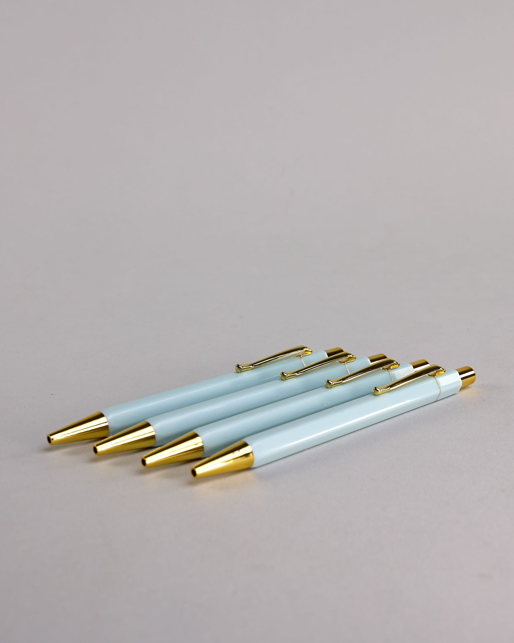 Mintfarbener Kugelschreiber mit goldenem Clips und goldenem Druckknopf #3