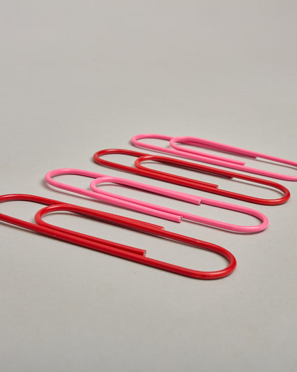 XL Büroklammern in soft touch Haptik in pink und rot #1