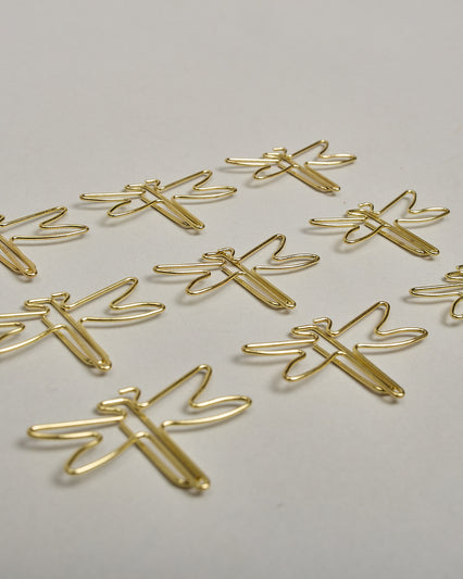 Büroklammern in Form von Libellen aus goldenem Draht. Sie kommen in einer kleinen Silikonverpackung. #1