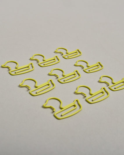 Büroklammern in Form von Enten aus gelben Draht. Sie kommen in einer kleinen Silikonverpackung. #1